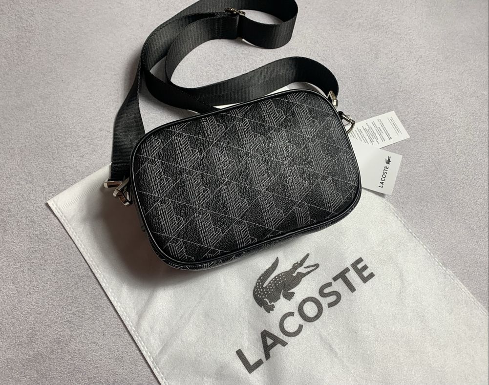 Сумка Lacoste Monogram Reporter Bag Black/Gray