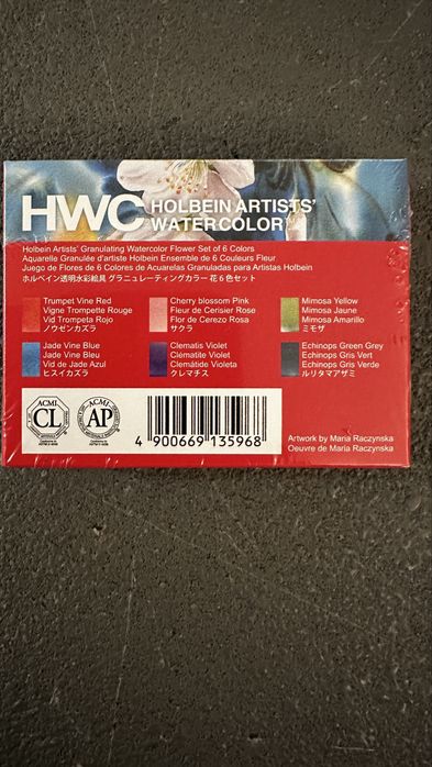 Zestaw akwareli granulujących Holbein Flower 6 x 5 ml