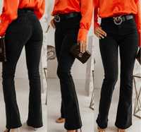 Spodnie jeansowe czarne dzwony XS 34