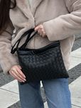 Сумка Bottega Veneta Vintage Leather Intrecciato Crossbody Bag Black