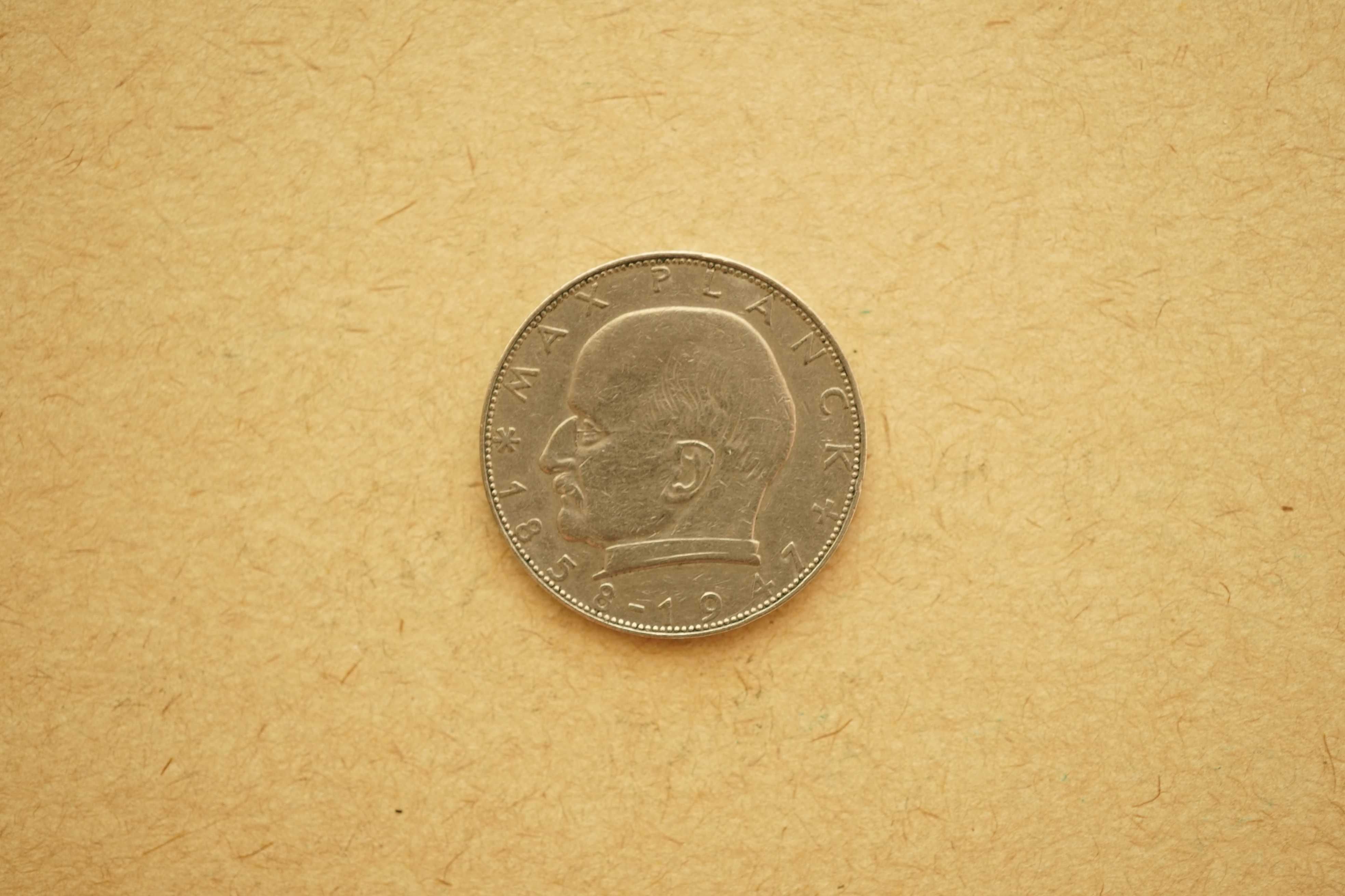Moeda 2 Deutsche Mark - Alemanha - Max Planck - 1947