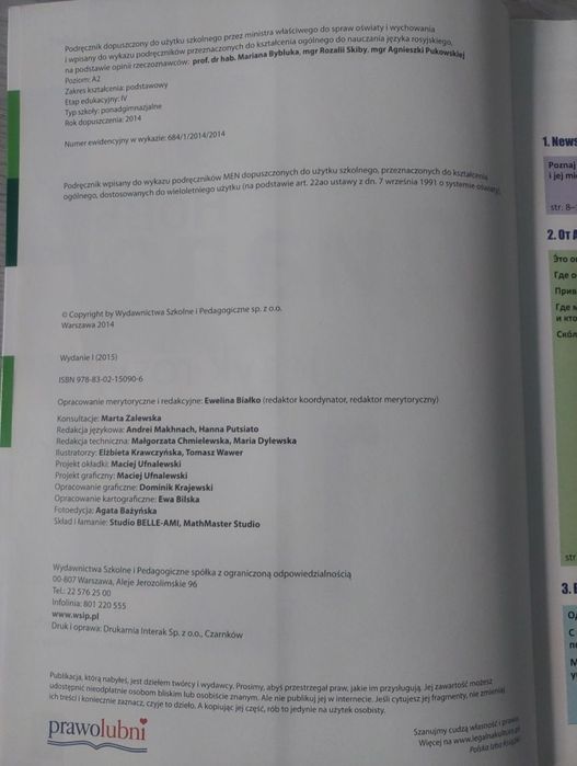 Nowyj Dialog 1 Język rosyjski Podręcznik Zakres
podstawowy