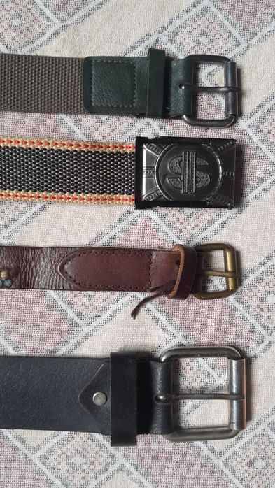 Ремені поясні. Шкіра та тканина.
