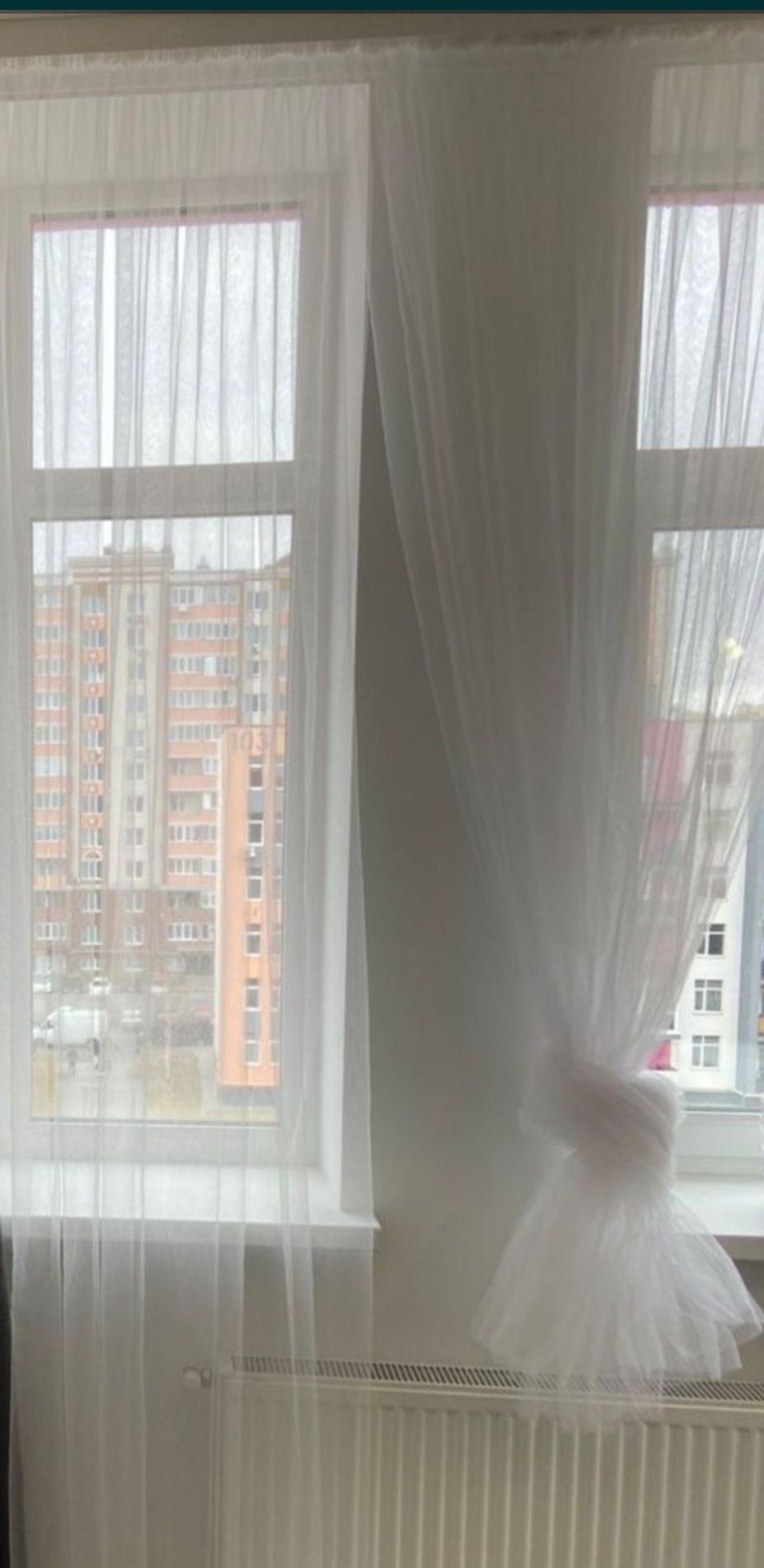 Тюль біла , нова на шторній стрічці