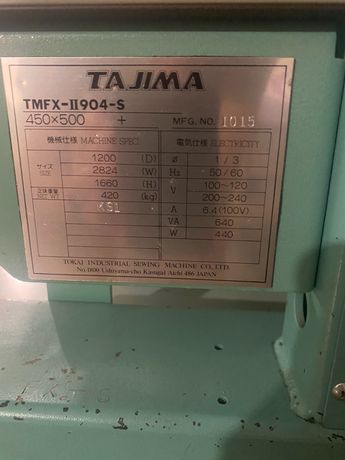 Промышленная японская вышивальная машина Tajima,