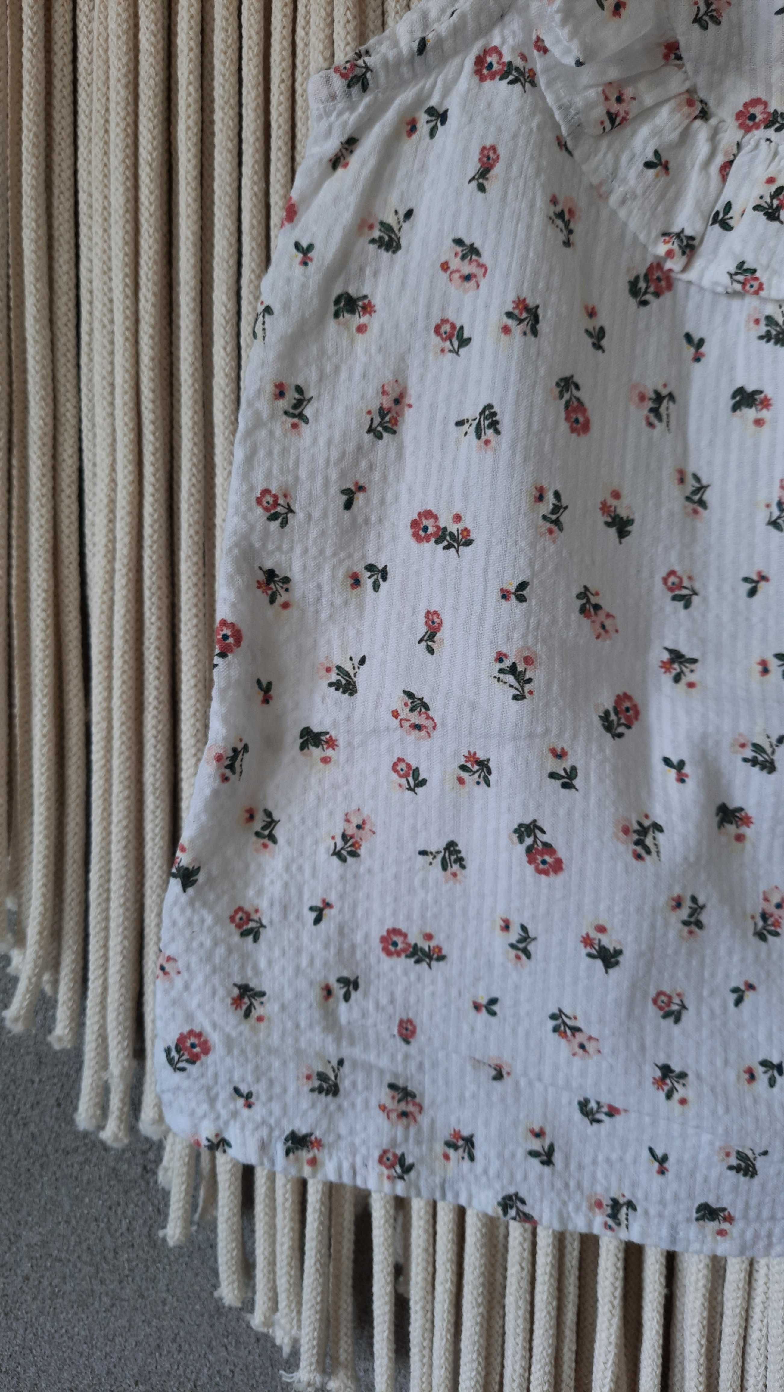 H&M biała bluzka w kwiatuszki R 98