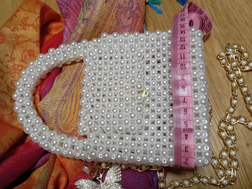 Torebka perełkowa hand made