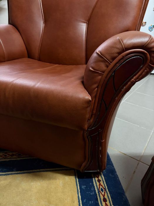 Conjunto de Sofás castanhos