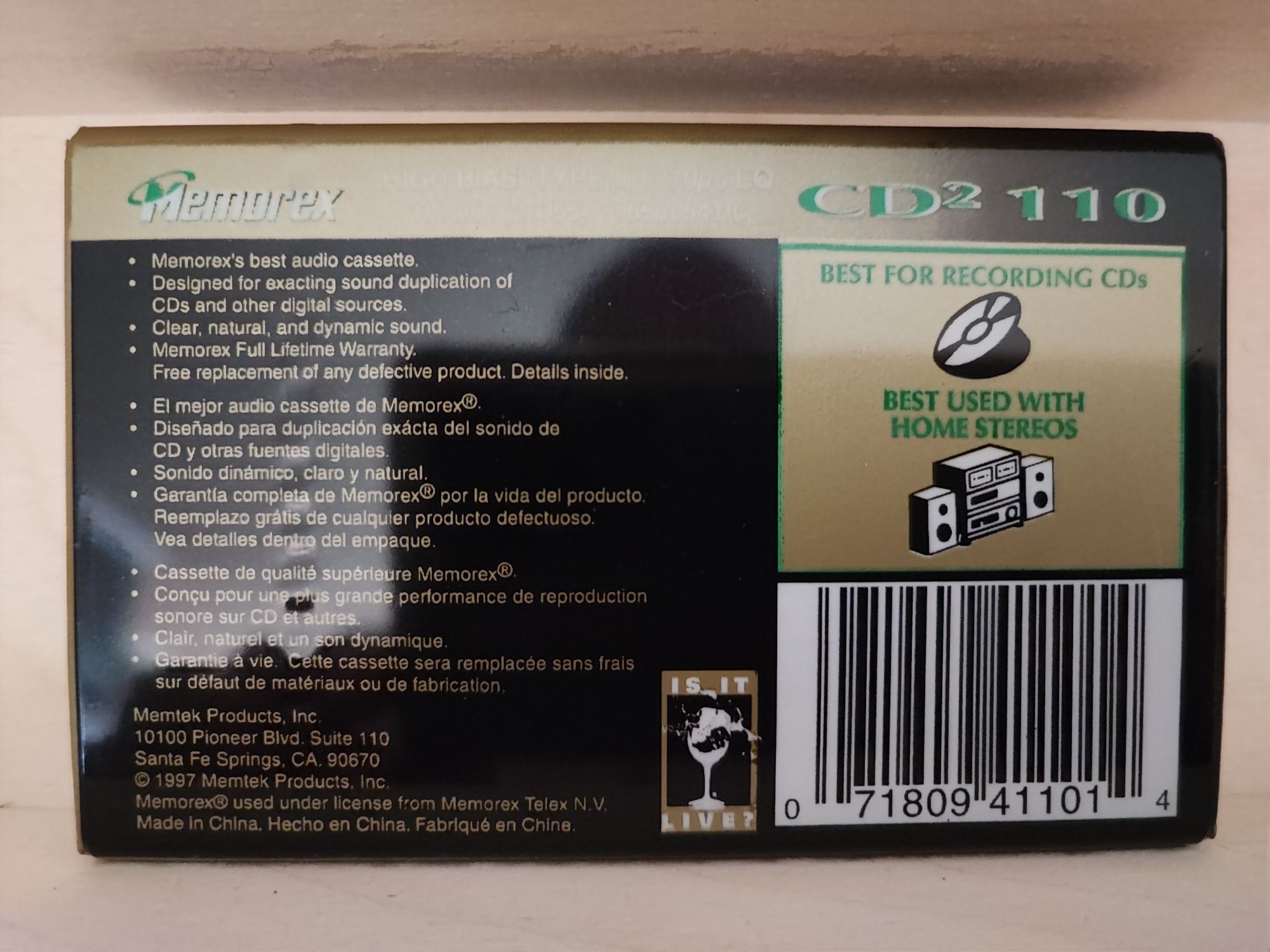 Cassette Memorex CD2 C110