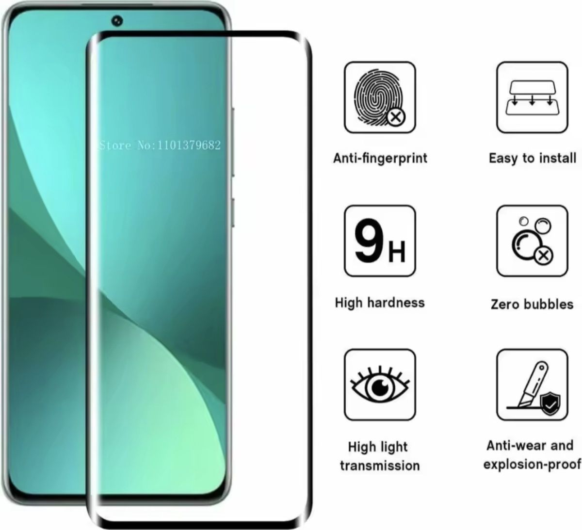 Película de vidro temperado curvado para Xiaomi 12/12x / 12 PRO