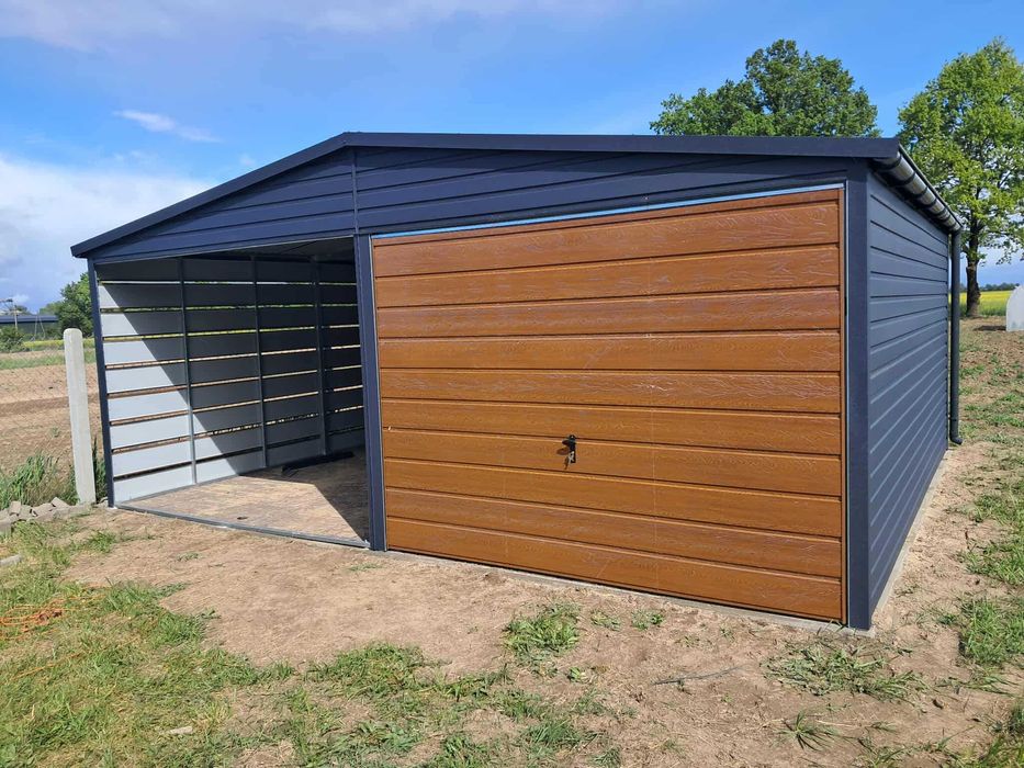 Garaż blaszany, wiata. WZMOCNIONY PROFILAMI. Producent. Cała POLSKA