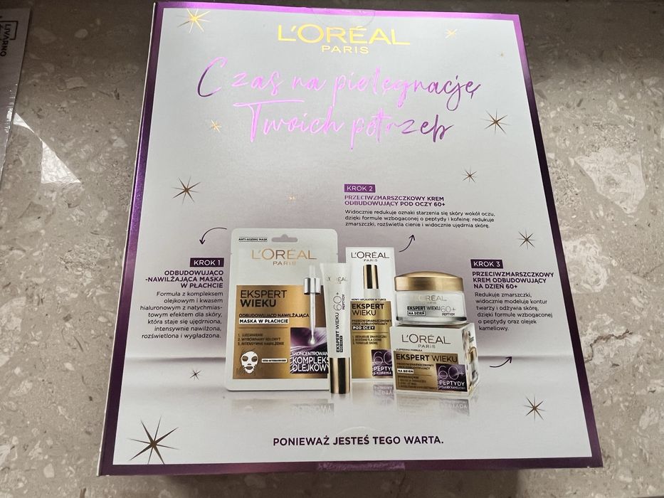 Zestaw kosmetykow L’Oreal Expert wieku 60+ 3 czesci