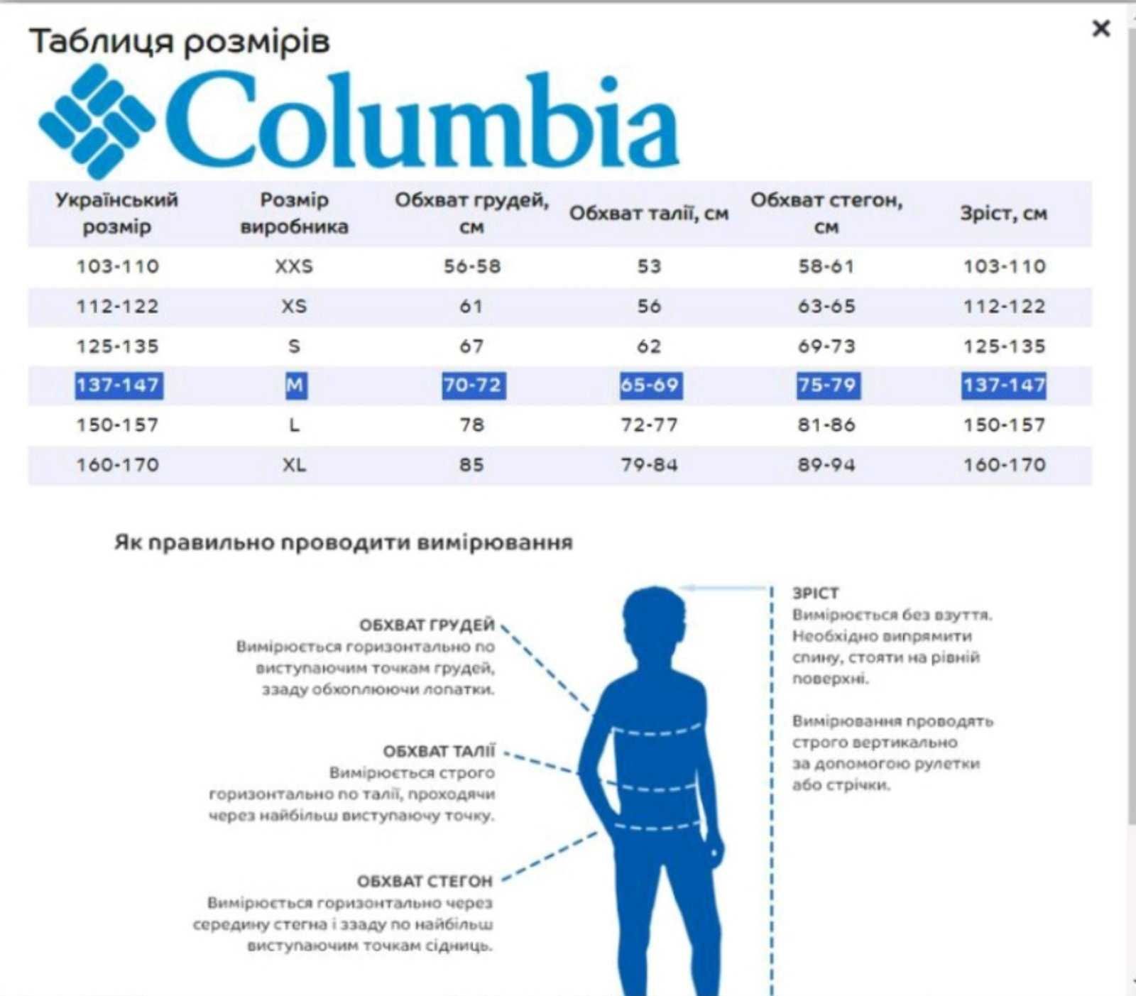 Продам зимову куртку Columbia на дівчинку
