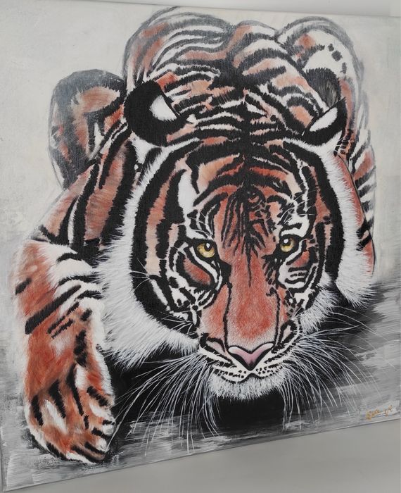 Duzy obraz akrylowy na plotnie tygrys