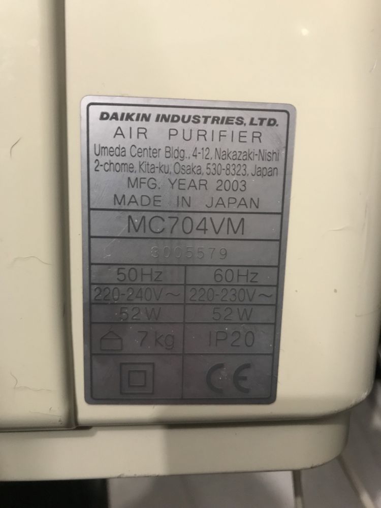 Іонізатор ,очищувач повітря Б/У Daikin MC704VM