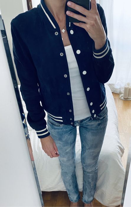 Kurtka ‚bomber’ Levi’s 100% skóra hit instagrama a’la cheerleader’ka