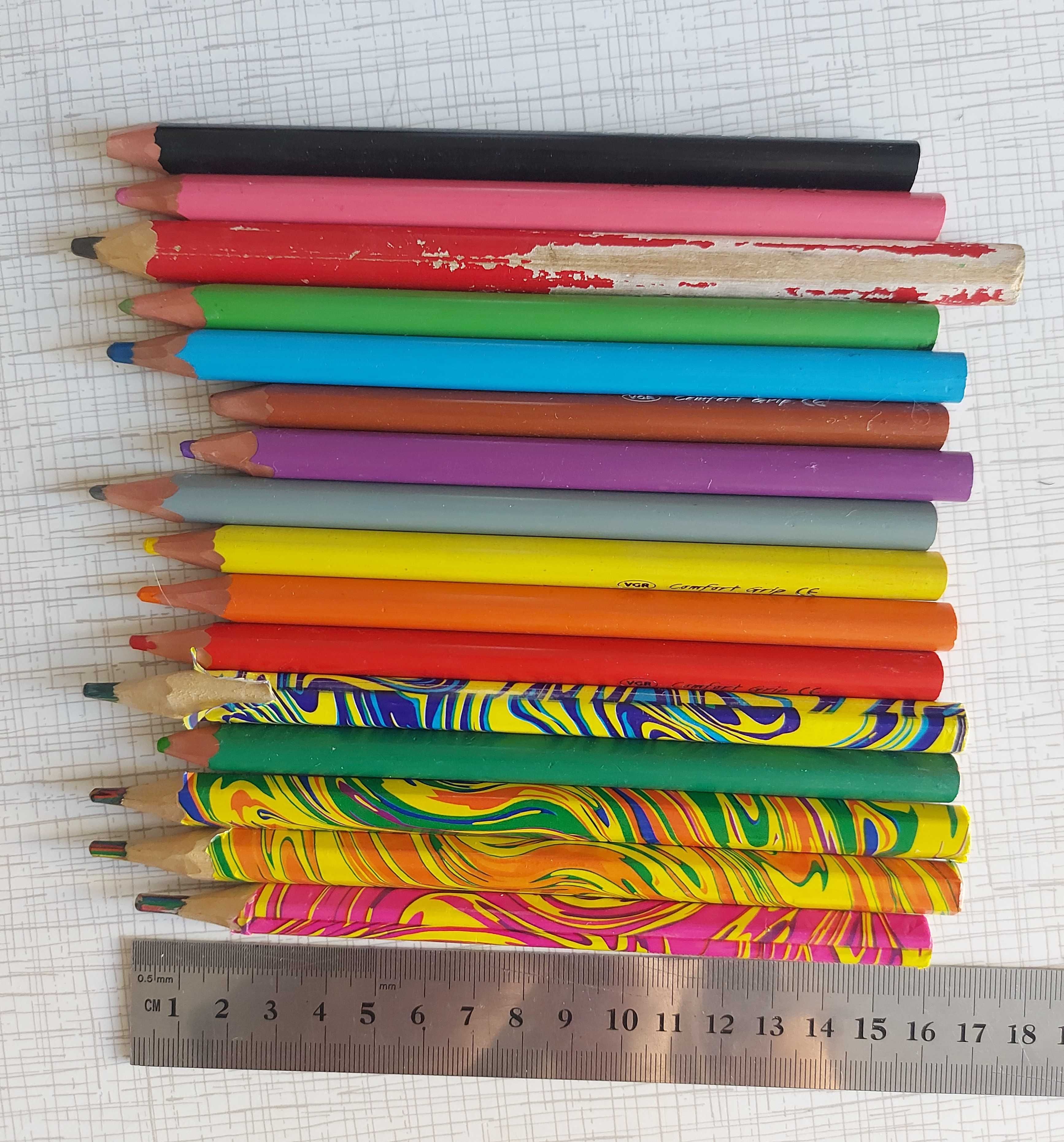 карандаши цветные трёхугольные толстые/ олівці кольорові /прості