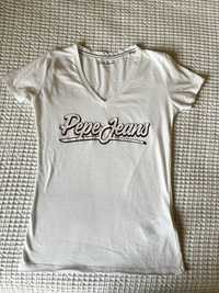 Pepe jeans bluzka t shirt biały s modny wiosna lato