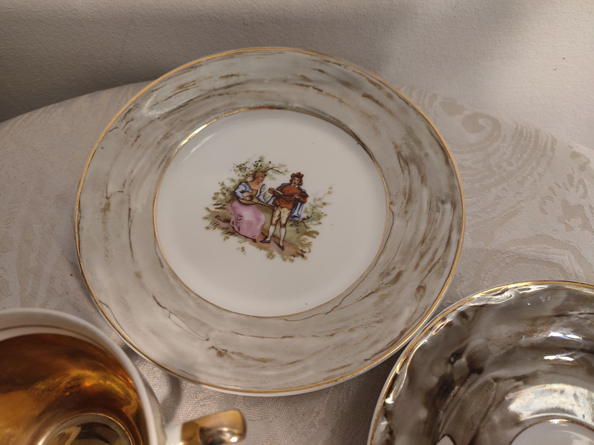 Śliczne trio porcelana Bogucice unikatowe zdobienie