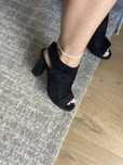 Buty elegackie sandały na obcasie czarne 37 okazjonalne buty