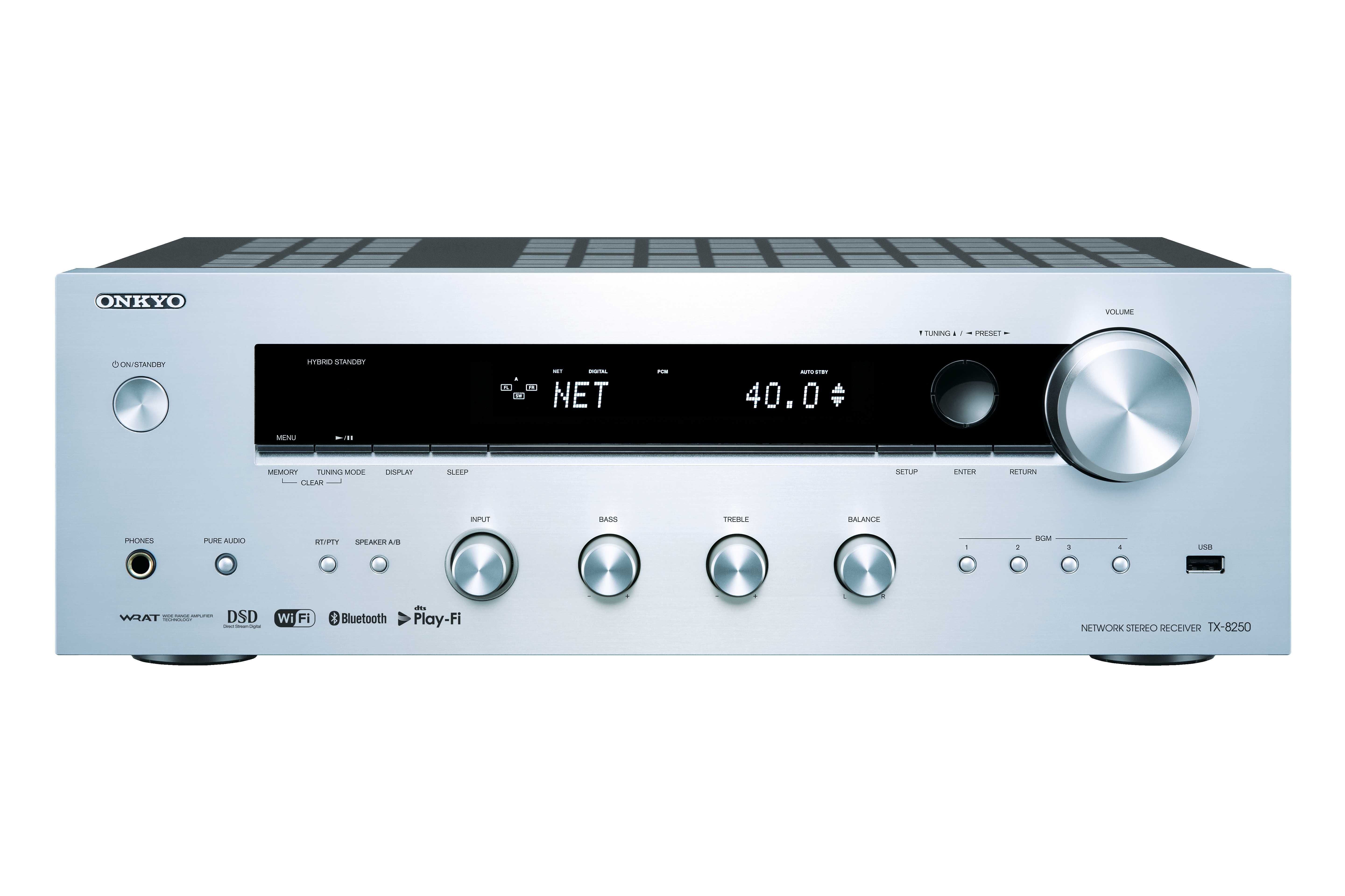 Onkyo TX-8250 Czarny , Srebrny amplituner sieciowy stereofoniczny