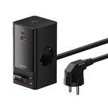 Stacja łądująca Baseus PowerCombo 65W 1.5m 2 x EU + USB-A + USB-C + zw