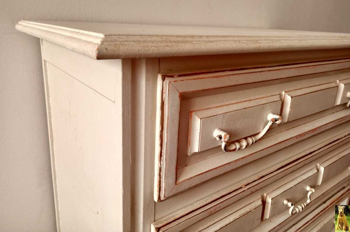 Komoda Drewniana Drewno Bielona Shabby Chic, Vintage