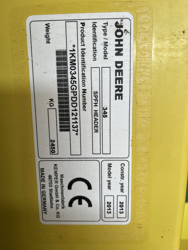 Kemper 345 360 do john deere claas new holland