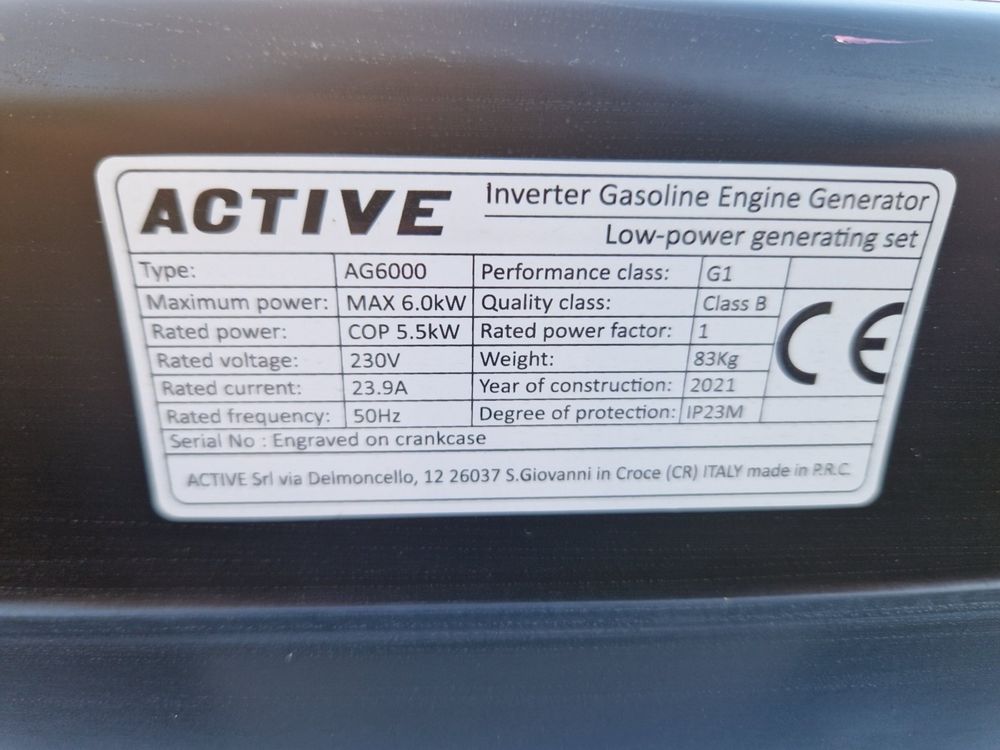 Інверторний Генератор Active AG 6000