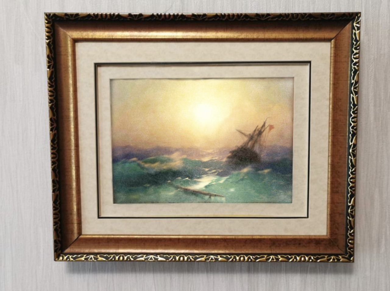 Rysunek Obraz Grafika 40x30 cm kredki Morze