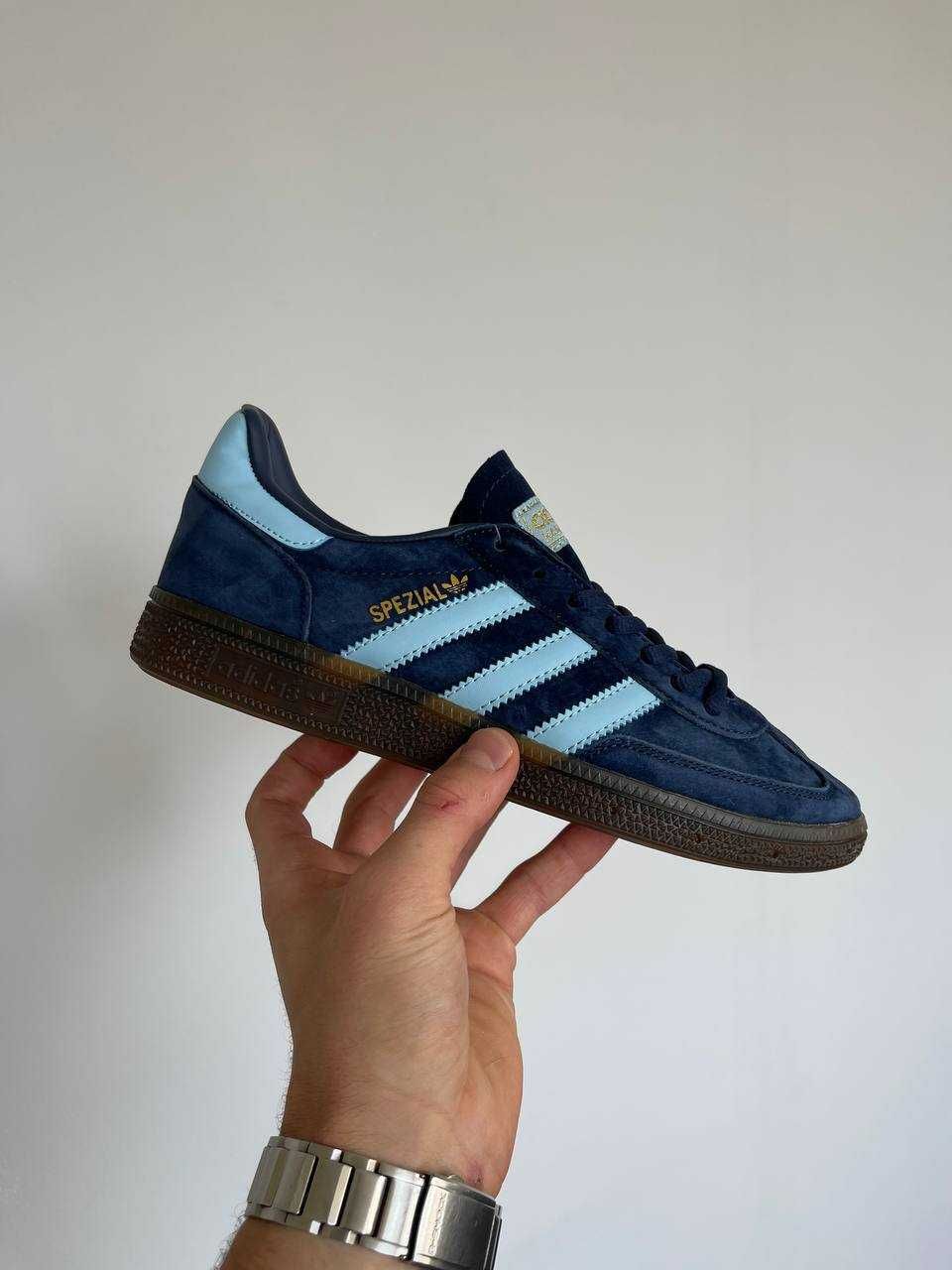 Женские кроссовки Adidas Spezial Handball Blue синие низкие кеды