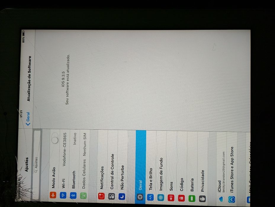 iPad 9.3.5 ideal para peças . funciona.ecra partido