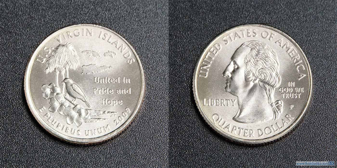 Набір із шести монет 25 центiв - Штати та території США