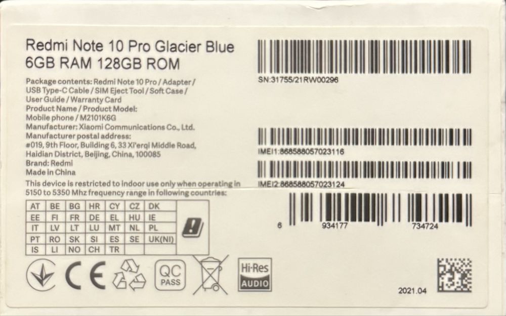 Xiaomi Redmi Note 10 Pro