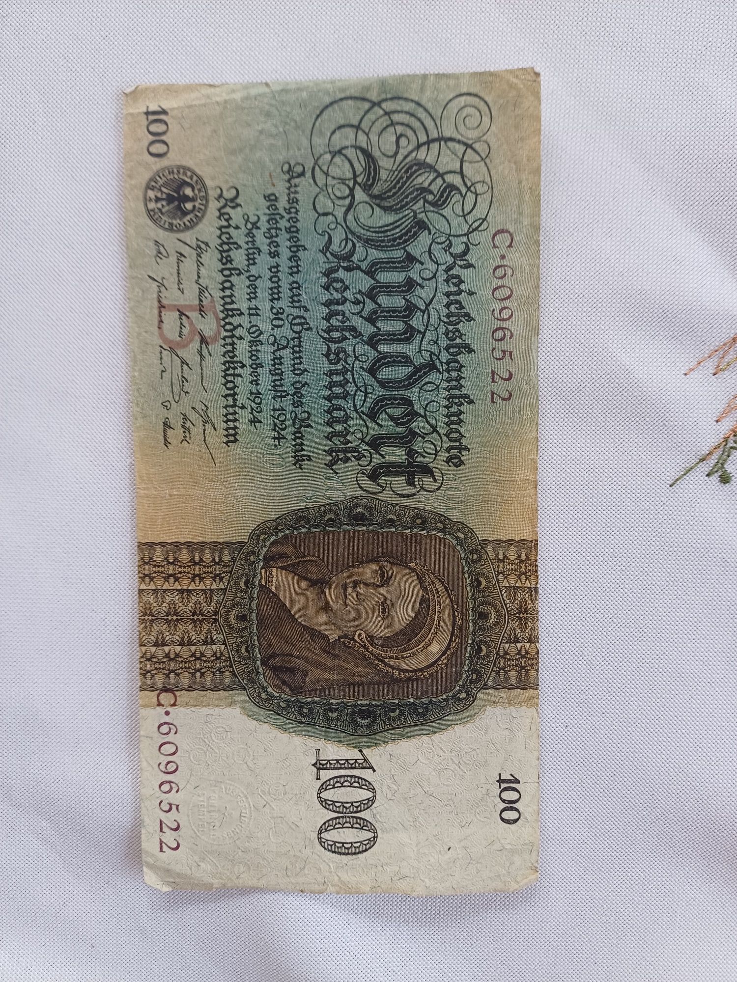 100 richsemark marek niemiecki 1922 banknot kolekcjonerski