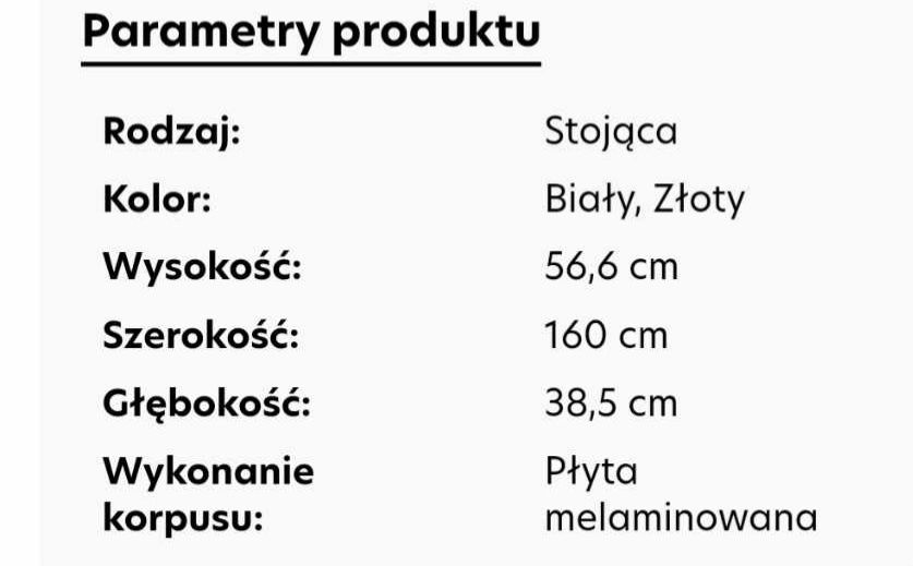 Szafka RTV Kamaik biały/złoty 160 cm