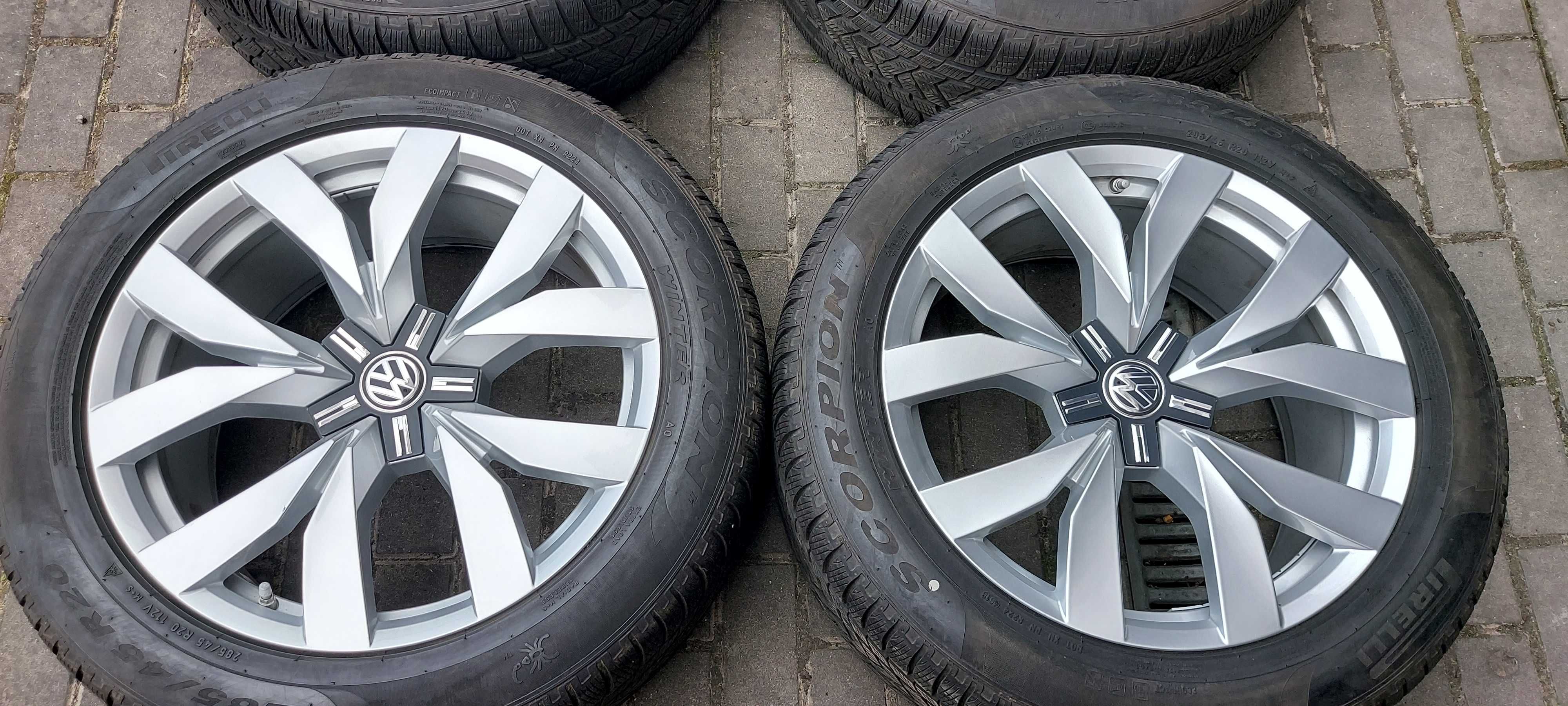 koła VW Touareg 9x20", 5x112, ET33+opony PIRELLI 285/45/20 zima!