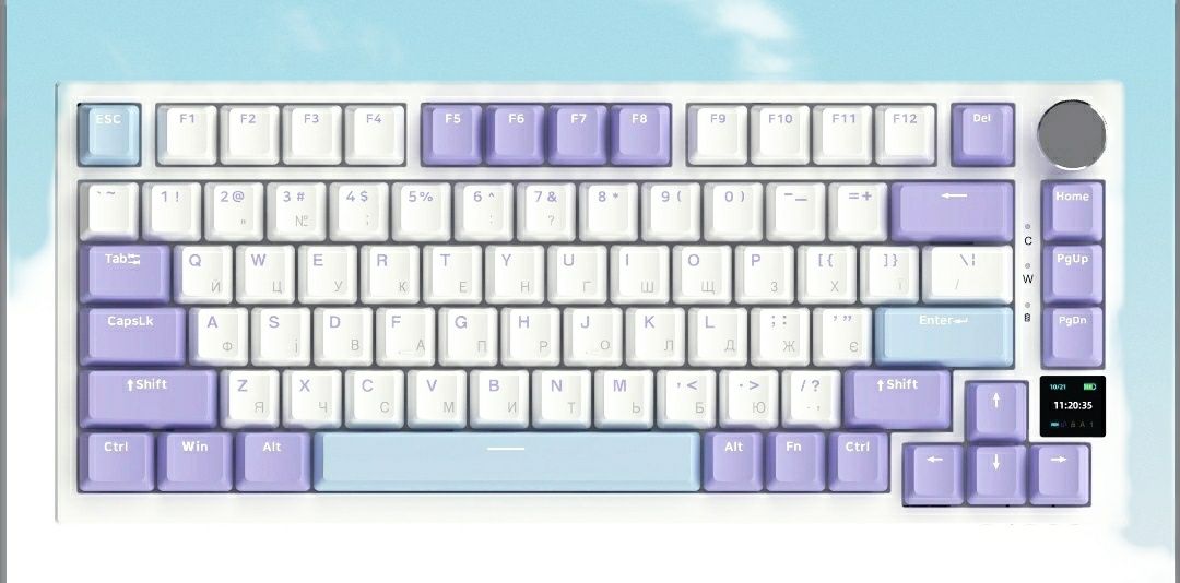 Ігрова механічна клавіатура Ajazz AK820PRO hot swap RGB дисплей/екран