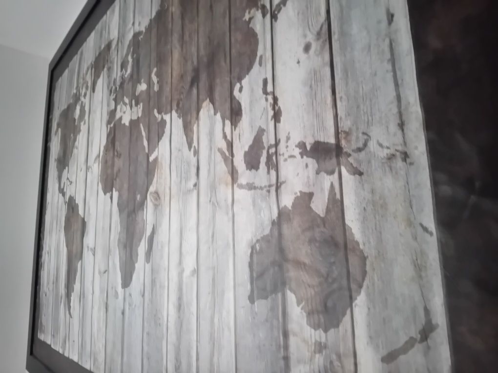 Obraz Mapa świata 160x220cm, w ramie