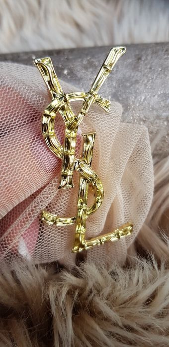 Broszka literki złota Y.S.L nowa  6,5 cm