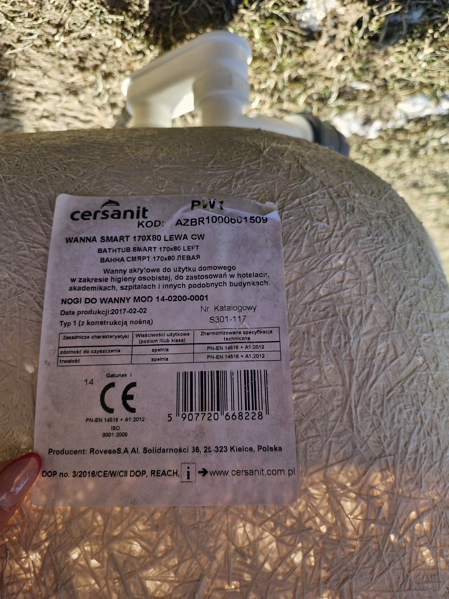 Wanna akrylowa do zabudowy cersanit S301-117