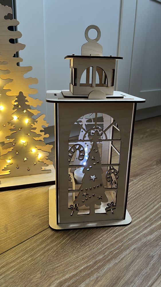 Lampion świąteczny z lampką LED na baterie