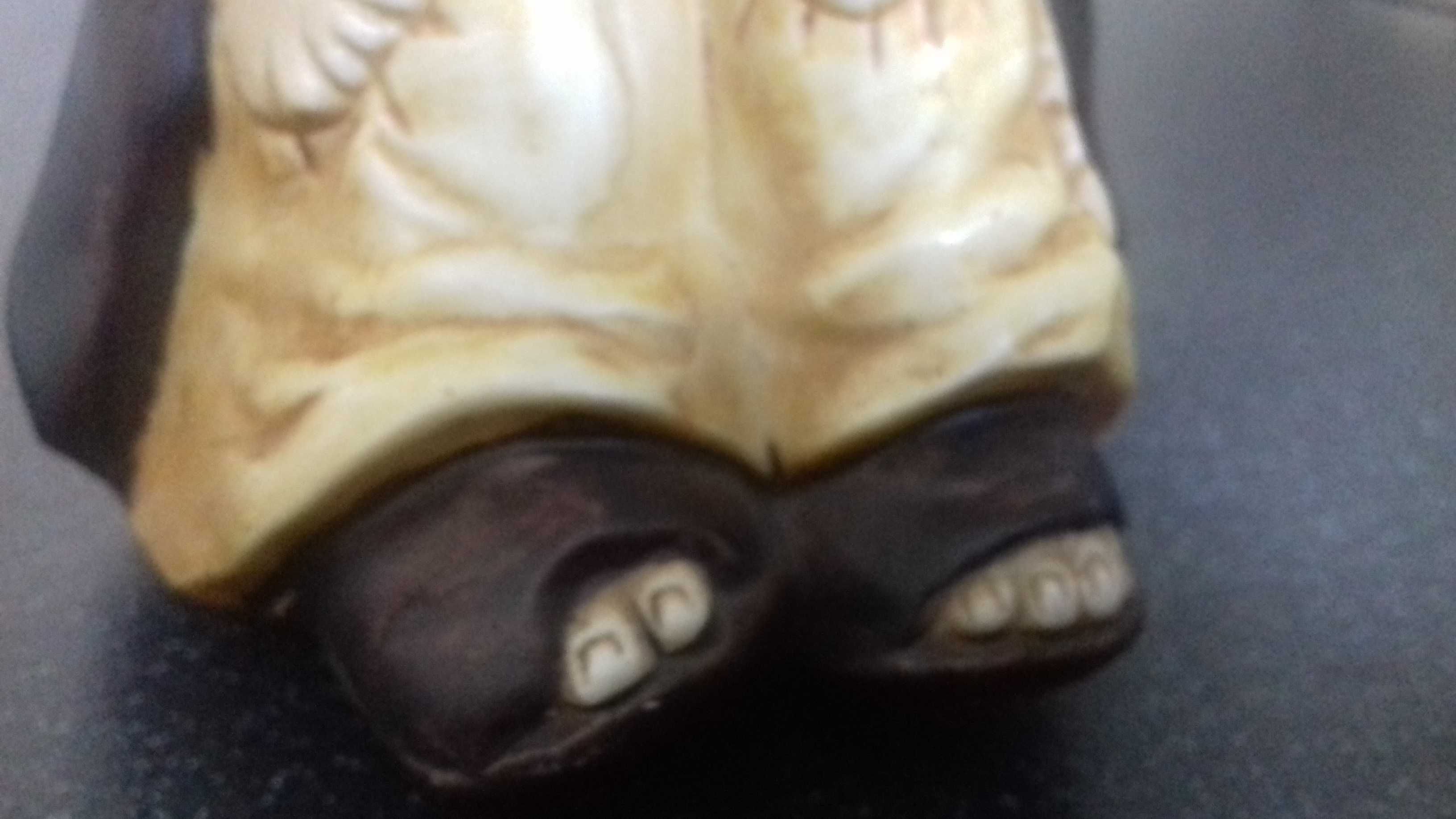 kolekcjonerska pozytywka figura Klaun porcelana. 18 cm BDB