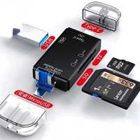 Leitor de cartões de memória tipo C e USB 3.0 para SD/ Micro SD/ USB