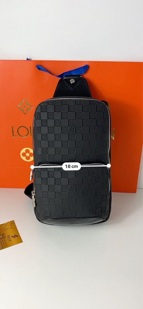 Nerka saszetka na ramię Louis Vuitton Avenue premium czarna LV
