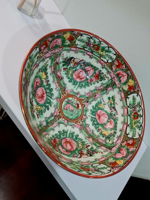 Taça antiga decorativa porcelana chinesa