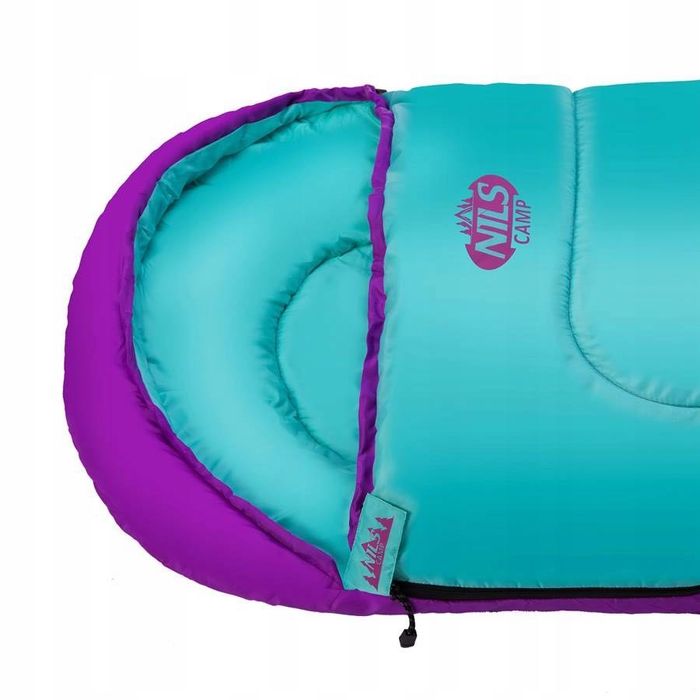 śpiwór turystyczny ciepły mumia z kapturem 205x75 cm + pokrowiec nils