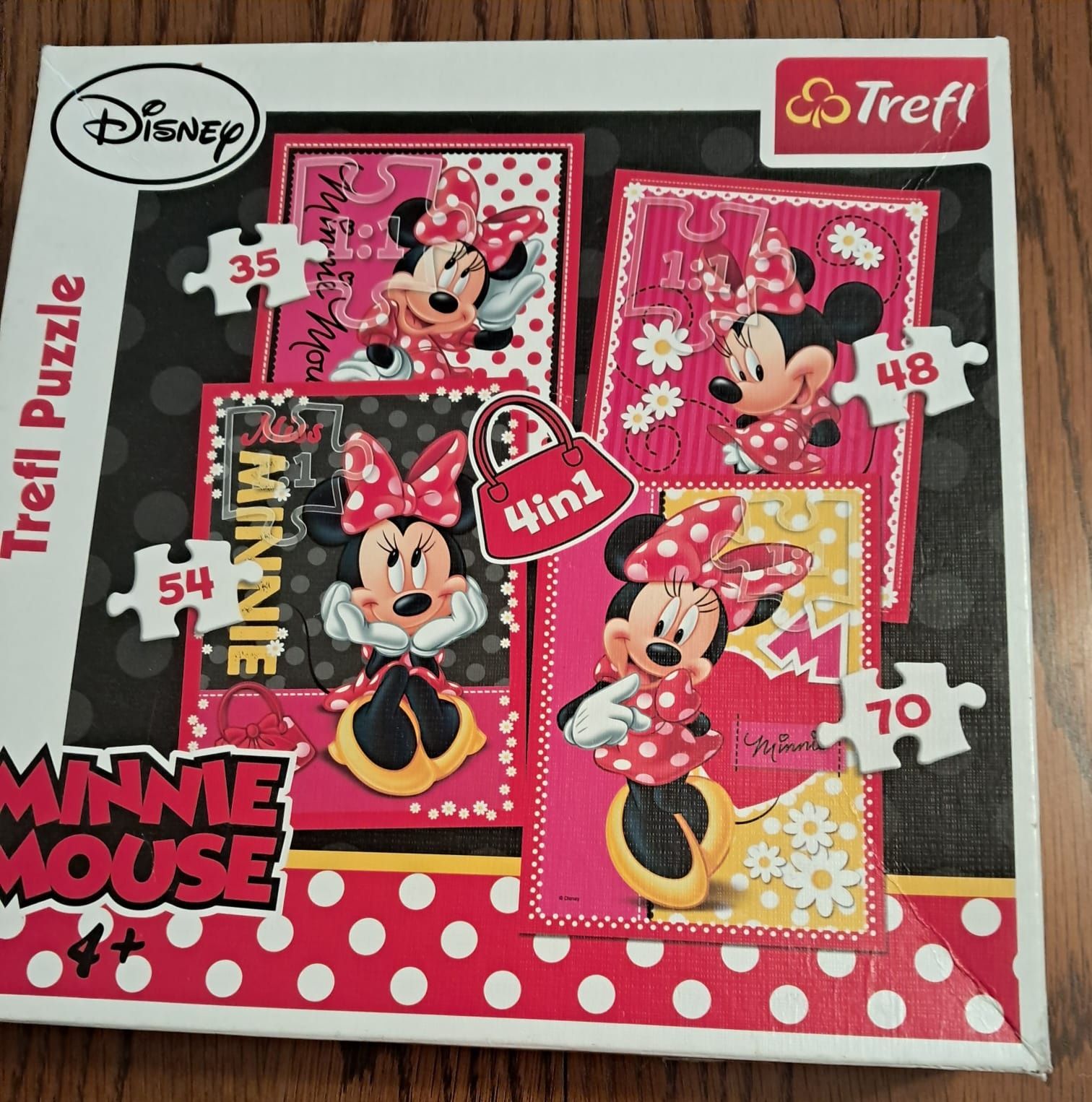 Puzzle Trefl 4 w 1 Myszka Minnie Myszka Miki