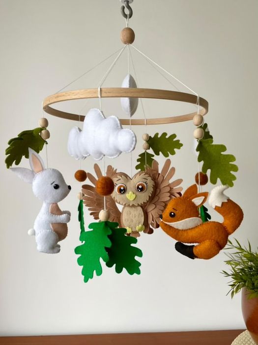 Мобіль з фетру, музичний блок, тримач