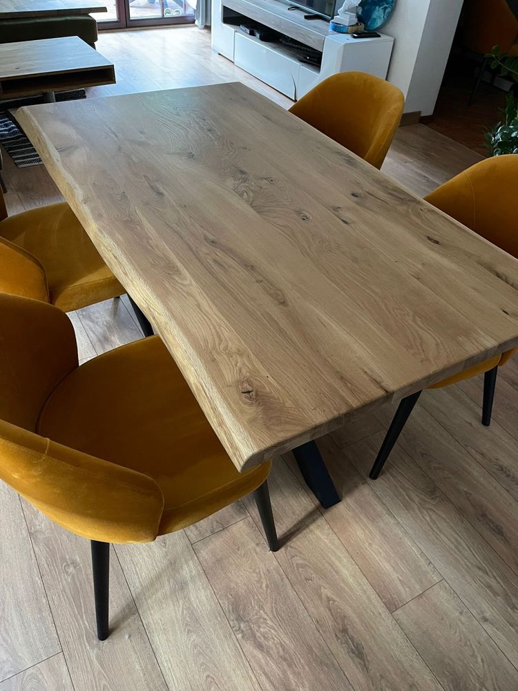 Stol debowy Dostawki Loft  Dab Lite drewno Rustic Nowoczesny Lity dab
